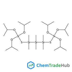 3,11-Dioxa-5,9-dithia-4,6,7,8,10-pentasilatridecane, 2,6,6,7,7,8,8,12-octamethyl-4,4,10,10-tetrakis(1-methylethoxy)- (9CI) structure