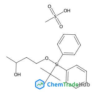 4-{[(2-Methyl-2-propanyl)(diphenyl)silyl]oxy}-2-butanol - methanesulfonic acid (1:1) structure