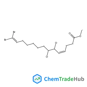 14,14-Dibromo-6,7-dihydroxy-4,13-tetradecadienoic acid; (4Z,6R*,7S*)-form, Me ester structure