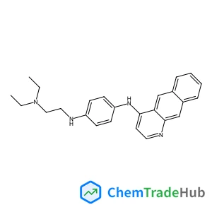 Benzene-1,4-diamine, N-(benzo(g)quinolin-4-yl)-N'-(2-(diethylamino)ethyl)- Benzene-1,4-diamine, N-(benzo(g)quinolin-4-yl)-N'-(2-(diethylamino)ethyl)-