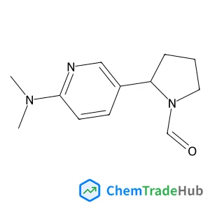2-[6-(Dimethylamino)-3-pyridinyl]-1-pyrrolidinecarbaldehyde structure