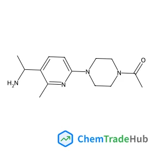 1-{4-[5-(1-Aminoethyl)-6-methyl-2-pyridinyl]-1-piperazinyl}ethanone structure