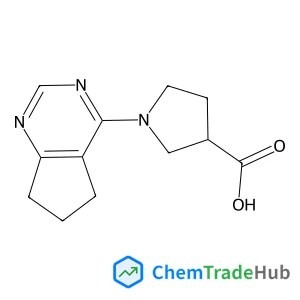 1-(6,7-Dihydro-5H-cyclopenta[d]pyrimidin-4-yl)-3-pyrrolidinecarboxylic acid structure