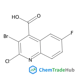 3-Bromo-2-chloro-6-fluoro-4-quinolinecarboxylic acid 3-Bromo-2-chloro-6-fluoro-4-quinolinecarboxylic acid