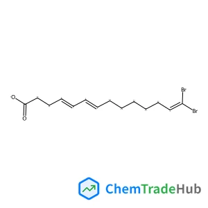 14,14-Dibromo-4,6,13-tetradecatrienoic acid; (4E,6E)-form structure