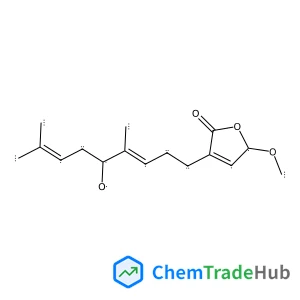 1,8-Dihydroxy-2,6,10-farnesatrien-15,1-olide; 1-Me ether structure