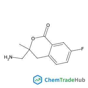 3-(Aminomethyl)-7-fluoro-3-methyl-3,4-dihydro-1H-isochromen-1-one structure