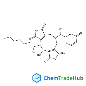 4-Hydroxy-5-(1-hydroxyheptyl)-10-[hydroxy(6-oxo-3,6-dihydro-2H-pyran-2-yl)methyl]-5,9,10,11-tetrahydro-1H-furo[3',4':5,6]cyclonona[1,2-c]furan-1,3,6,8(4H)-tetrone