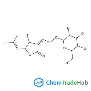 Dihydro-4-hydroxy-3-(2-hydroxyethylidene)-5-(2-methyl-1-propenyl)-2(3H)-furanone; (2E,4S,5S)-form, 1-O-β-D-Glucopyranoside structure