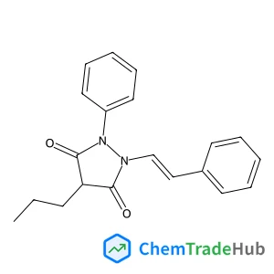 3,5-Pyrazolidinedione,1-phenyl-2-(2-phenylethenyl)-4-propyl- structure
