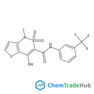 4-Hydroxy-1-methyl-N-[3-(trifluoromethyl)phenyl]-1H-thieno[3,2-c][1,2]thiazine-3-carboxamide 2,2-dioxide structure