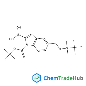 335649-84-8 - [5-({[Dimethyl(2-methyl-2-propanyl)silyl]oxy}methyl)-1-{[(2-methyl-2-propanyl)oxy]carbonyl}-1H-indol-2-yl]boronic acid