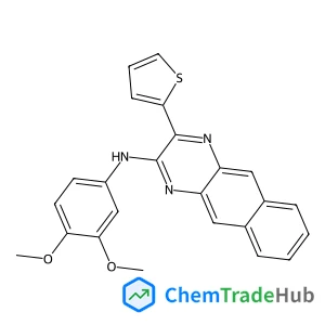 Benzo[g]quinoxalin-2-amine, N-(3,4-dimethoxyphenyl)-3-(2-thienyl)- structure