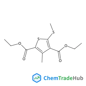 Diethyl 3-methyl-5-(methylsulfanyl)-2,4-thiophenedicarboxylate structure