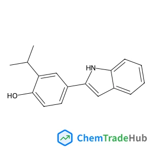 Phenol, 4-(1H-indol-2-yl)-2-(1-methylethyl)- structure