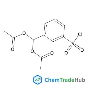 [3-(Chlorosulfonyl)phenyl]methylene diacetate structure