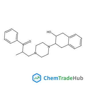 1-Propanone, 2-methyl-1-phenyl-3-[4-(1,2,3,4-tetrahydro-3-hydroxy-2-naphthalenyl)-1-piperazinyl]- structure