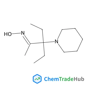 2-Pentanone, 3-ethyl-3-(1-piperidinyl)-, oxime structure
