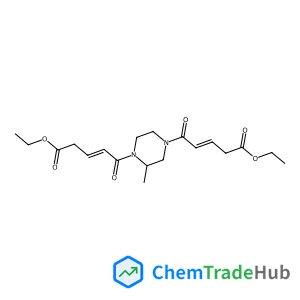 3-Pentenoic acid, 5,5'-(2-methyl-1,4-piperazinediyl)bis[5-oxo-, diethylester structure