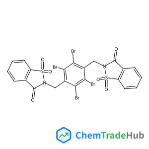1,2-Benzisothiazol-3(2H)-one,2,2'-[(2,3,5,6-tetrabromo-1,4-phenylene)bis(methylene)]bis-,1,1,1',1'-tetraoxide structure