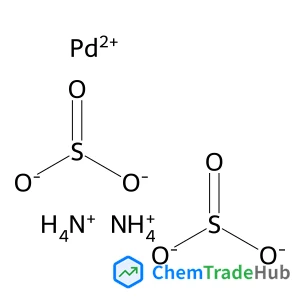Ammonium palladium(2+) sulfite (2:1:2) structure