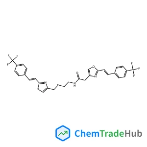 4-Oxazoleacetamide, 2-[(1E)-2-[4-(trifluoromethyl)phenyl]ethenyl]-N-[2-[[2-[(1E)-2-[4-(trifluoromethyl)phenyl]ethenyl]-4-oxazolyl]methoxy]ethyl]- structure