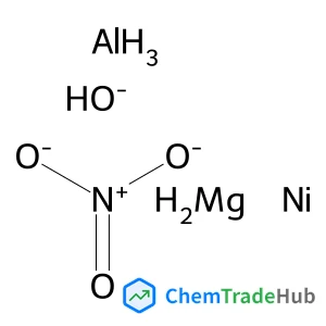 Aluminum magnesium nickel hydroxide nitrate structure