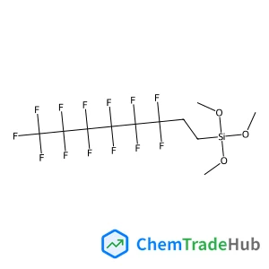 Trimethoxy(3,3,4,4,5,5,6,6,7,7,8,8,8-tridecafluorooctyl)silane structure