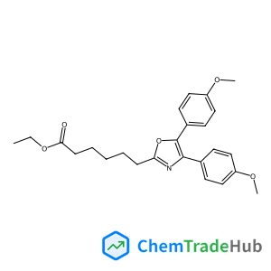 2-Oxazolehexanoic acid, 4,5-bis(4-methoxyphenyl)-, ethyl ester structure