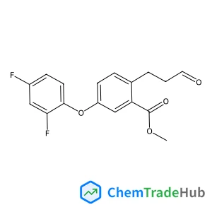 Benzoic acid, 5-(2,4-difluorophenoxy)-2-(3-oxopropyl)-, methyl ester structure