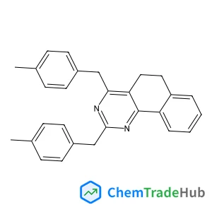 Benzo[h]quinazoline, 5,6-dihydro-2,4-bis[(4-methylphenyl)methyl]- structure