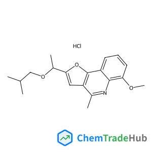 Furo[3,2-c]quinoline, 6-methoxy-4-methyl-2-[1-(2-methylpropoxy)ethyl]-,hydrochloride structure