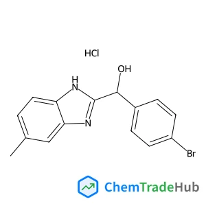 1H-Benzimidazole-2-methanol, α-(4-bromophenyl)-6-methyl-, hydrochloride (1:1) structure