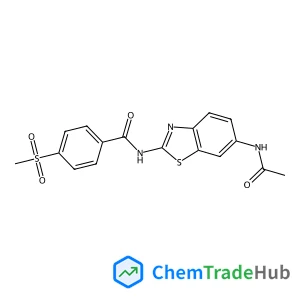 N-(6-Acetamido-1,3-benzothiazol-2-yl)-4-(methylsulfonyl)benzamide structure