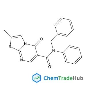 N-Benzyl-2-methyl-5-oxo-N-phenyl-5H-[1,3]thiazolo[3,2-a]pyrimidine-6-carboxamide structure