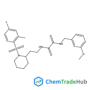 N-(2-{1-[(4-Fluoro-2-methylphenyl)sulfonyl]-2-piperidinyl}ethyl)-N'-(3-methoxybenzyl)ethanediamide structure