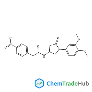 N-[1-(3,4-Dimethoxyphenyl)-5-oxo-3-pyrrolidinyl]-2-(4-nitrophenyl)acetamide structure