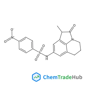 N-(1-Methyl-2-oxo-1,2,5,6-tetrahydro-4H-pyrrolo[3,2,1-ij]quinolin-8-yl)-4-nitrobenzenesulfonamide structure