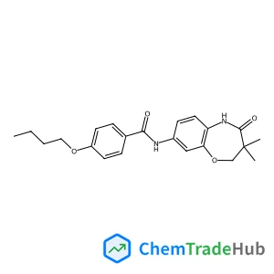 4-Butoxy-N-(3,3-dimethyl-4-oxo-2,3,4,5-tetrahydro-1,5-benzoxazepin-8-yl)benzamide structure