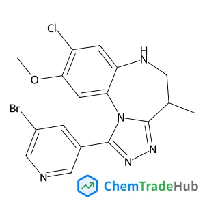 1-(5-Bromo-3-pyridinyl)-8-chloro-9-methoxy-4-methyl-5,6-dihydro-4H-[1,2,4]triazolo[4,3-a][1,5]benzodiazepine structure